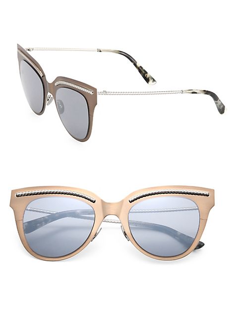 Bottega Veneta - 50MM Flat Metal Cat Eye Sunglasses