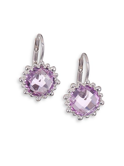 Anzie - Dew Drop Snowflake Amethyst Drop Earrings