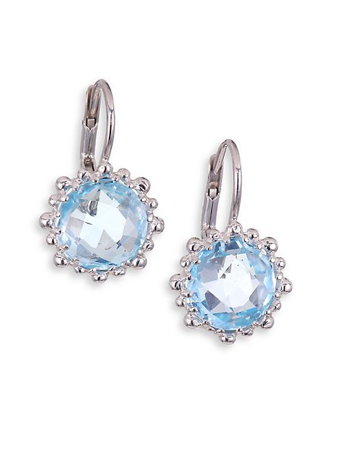 Anzie - Dew Drop Sky Blue Topaz Snowflake Earrings