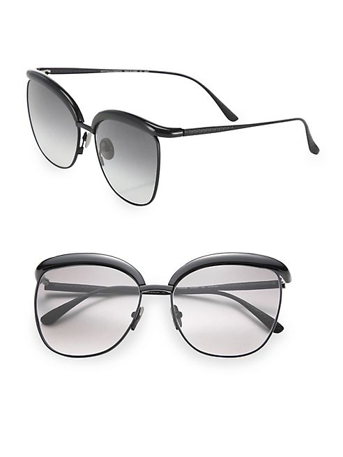 Bottega Veneta - Conic Titanium 57MM Oversized Pantos Sunglasses