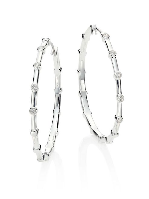 IPPOLITA - Glamazon Stardust Diamond & Sterling Silver Hoop Earrings/1.5