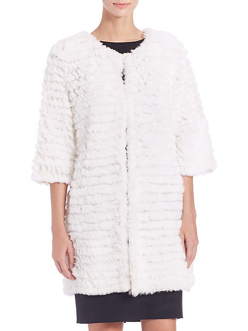 Adrienne Landau - Knit Rabbit Fur Coat