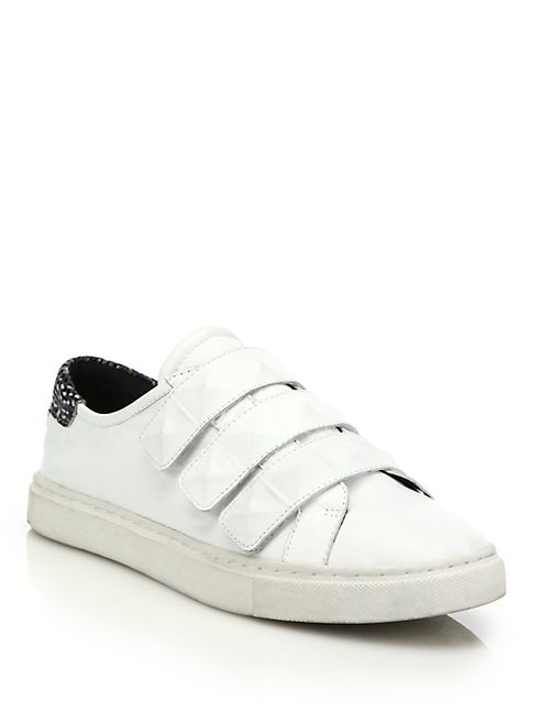 Rebecca Minkoff - Becky Grip-Tape Strap Leather Sneakers