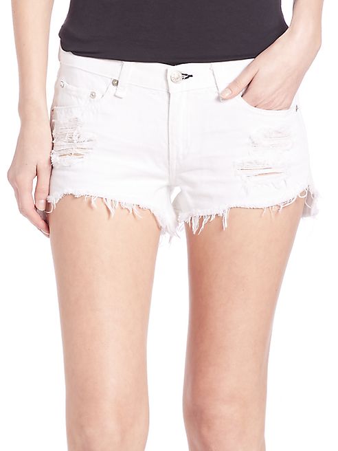 rag & bone/JEAN - Distressed Denim Cutoff Shorts