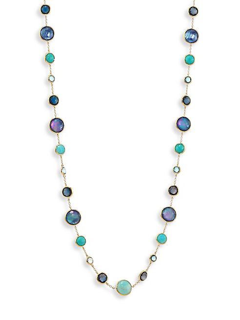 IPPOLITA - Lollipop Lapis Lazuli, Opal, Amazonite, Turquoise, Blue Topaz & 18K Yellow Gold Station Necklace