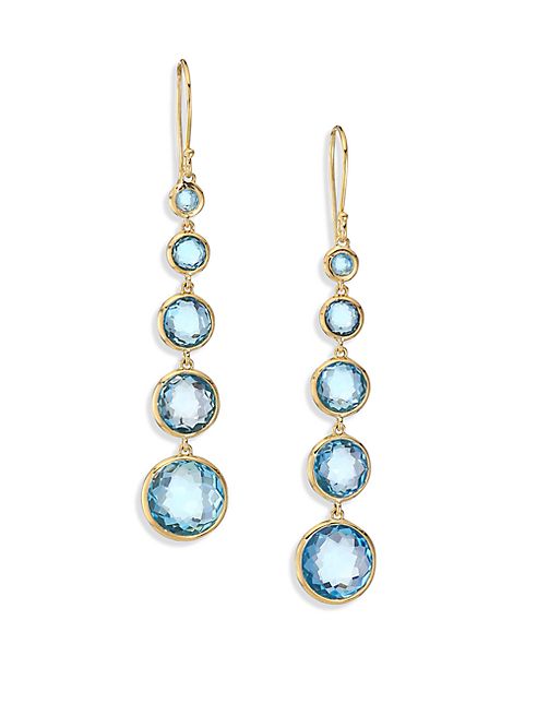 IPPOLITA - Lollipop Swiss Blue Topaz & 18K Yellow Gold Drop Earrings