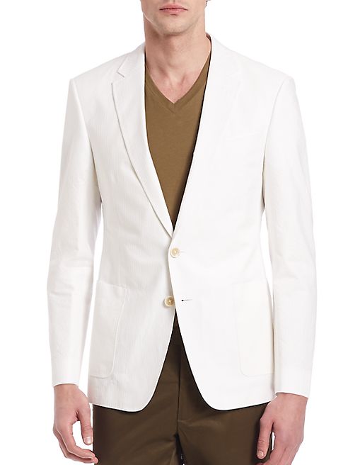 Kent and Curwen - Tonal Seersucker Half Canvas Jacket