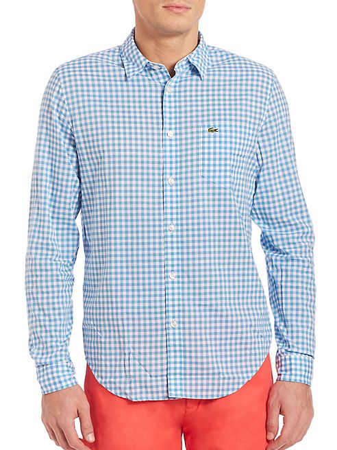 Lacoste - Long Sleeve Gingham Checked Shirt