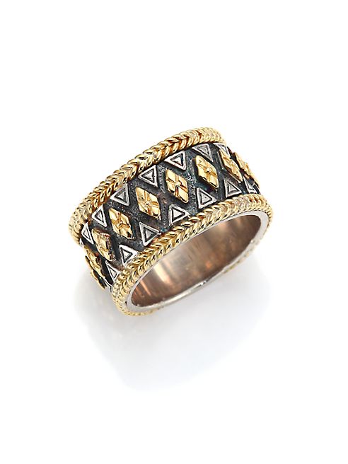 Konstantino - Hebe Engraved 18K Yellow Gold & Sterling Silver Ring