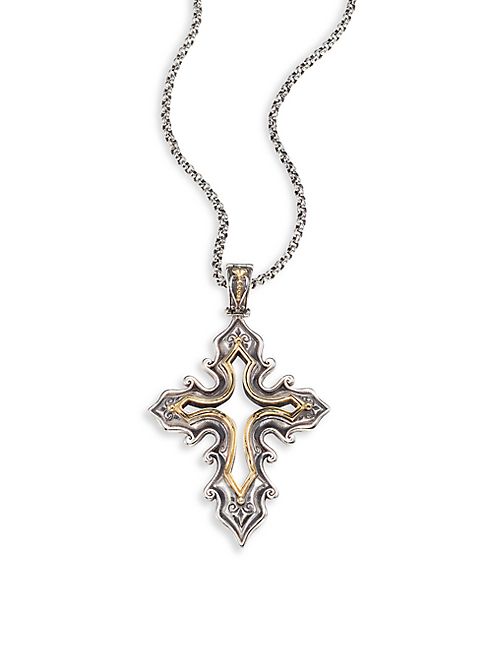 Konstantino - Hebe 18K Yellow Gold & Sterling Silver Open Cross Pendant Necklace