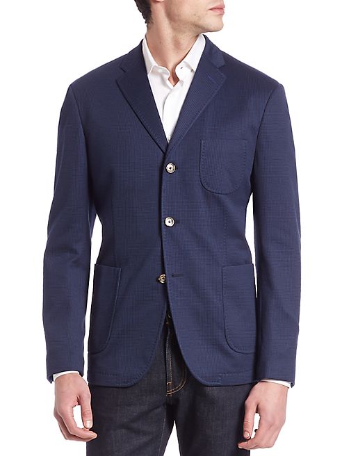 Sand - Three-Button Notched Blazer