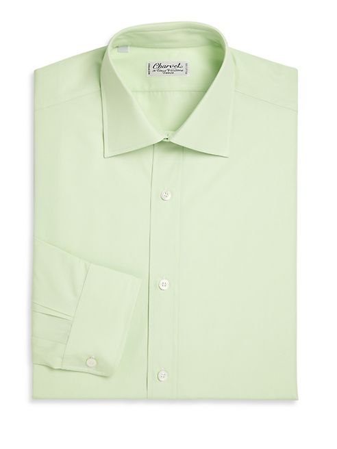 Charvet - Regular-Fit Solid Cotton Dress Shirt