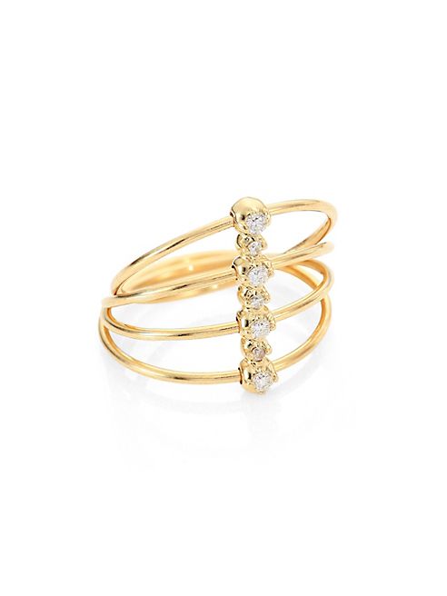 Mizuki - Diamond & 14K Yellow Gold Four-Band Ring