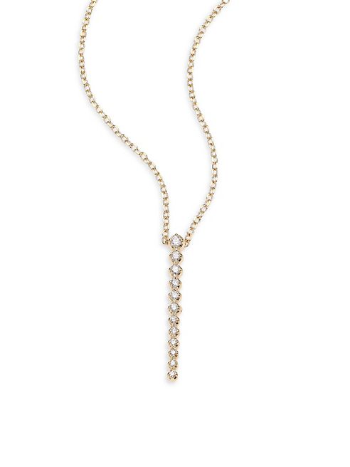 Mizuki - Diamond & 14K Yellow Gold Pendant Necklace