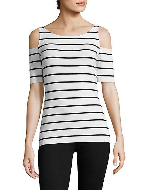 Bailey 44 - Striped Cold-Shoulder Deneuve Top