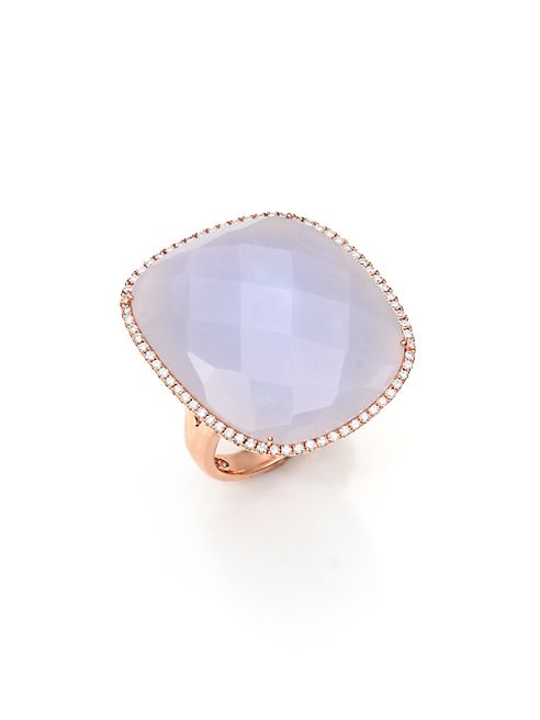 Meira T - Diamond, Blue Opal and 14K Rose Gold Ring