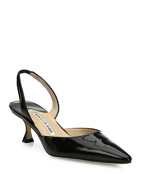 Manolo Blahnik - Carolyne Patent Leather Slingbacks