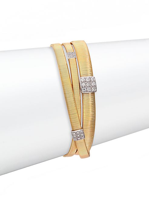 Marco Bicego - Masai Diamond, 18K Yellow Gold & 18K White Gold Multi-Row Bracelet