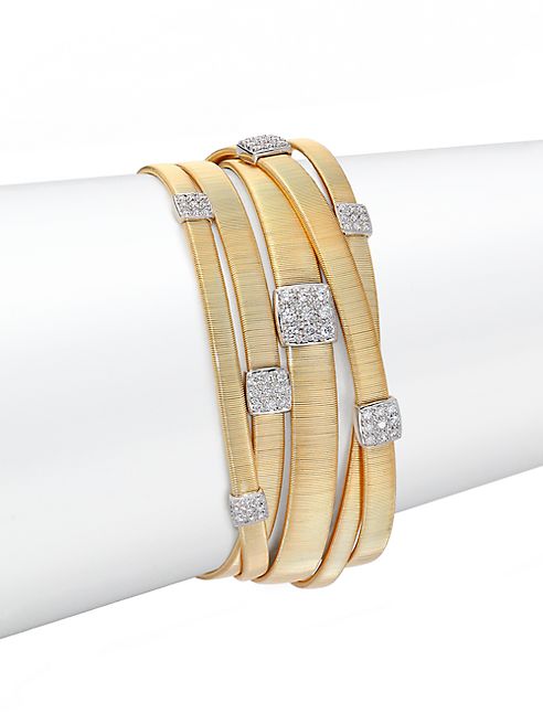 Marco Bicego - Masai Diamond, 18K Yellow Gold & 18K White Gold Multi-Row Bracelet