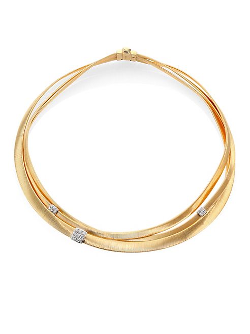 Marco Bicego - Masai Diamond, 18K Yellow Gold & 18K White Gold Multi-Row Necklace