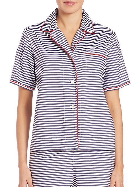 Sleepy Jones - Corita Short-Sleeve Cotton Pajama Top