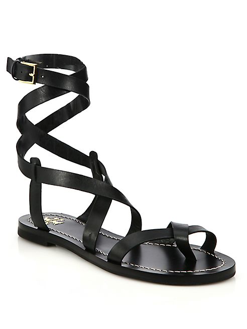 Tory Burch - Patos Crisscross Leather Sandals