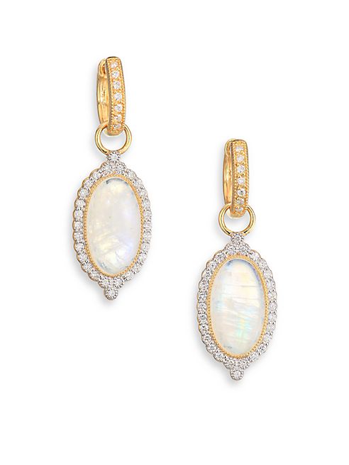 Jude Frances - Provence Diamond, Moonstone & 18K Yellow Gold Earring Charms