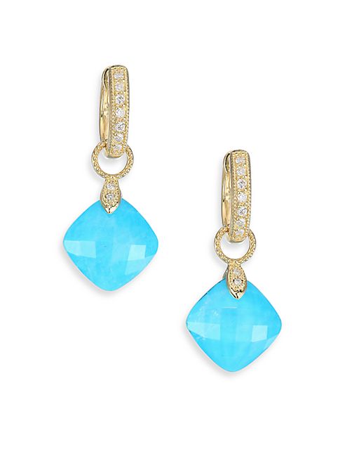 Jude Frances - Lisse Diamond, Turquoise, Moonstone & 18K Yellow Gold Earring Charms