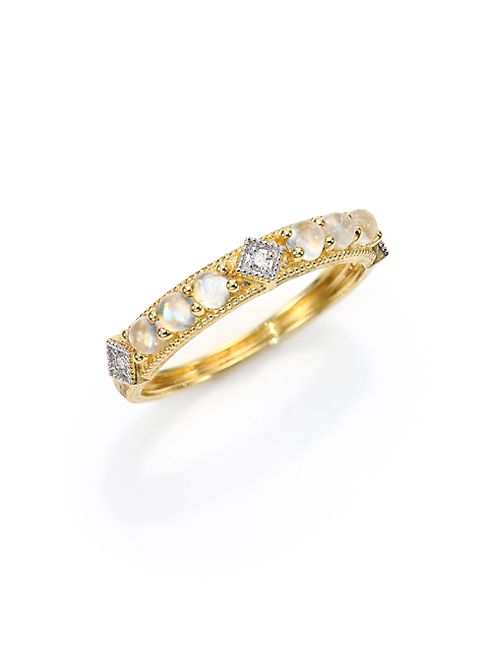 Jude Frances - Lisse Diamond, Moonstone & 18K Yellow Gold Ring