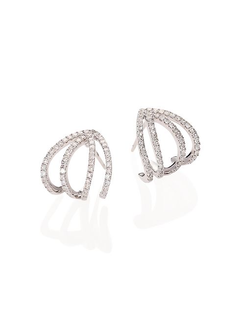 Meira T - Pavé Diamond & 14K White Gold Cage Earrings