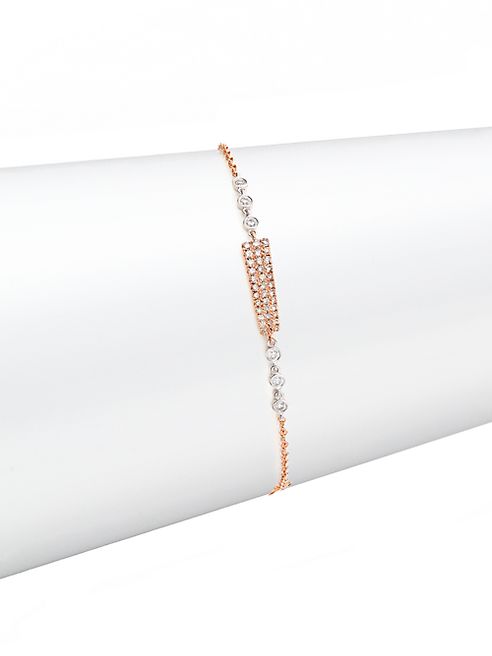 Meira T - Diamond, 14K Rose Gold & 14K White Gold Bar Bracelet