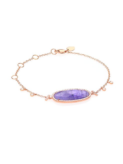 Meira T - Diamond, Tanzanite & 14K Rose Gold Charm Bracelet