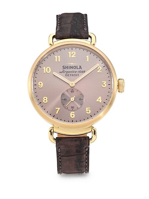 Shinola - Runwell Stainless Steel & Alligator Strap Watch/Brown