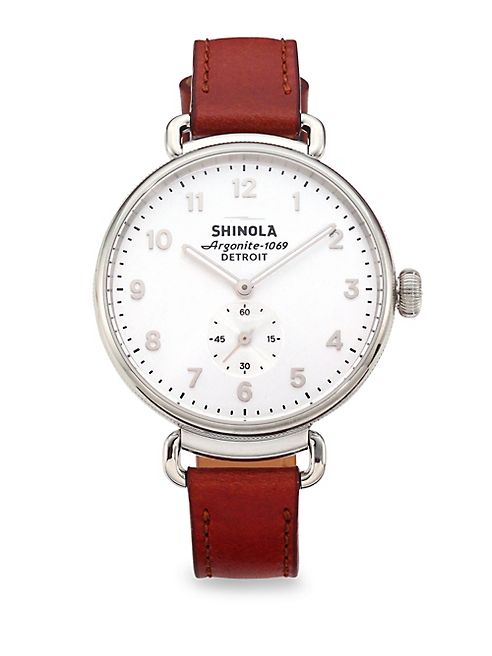 Shinola - Runwell Dark Cognac Aniline Latigo Leather Strap Watch