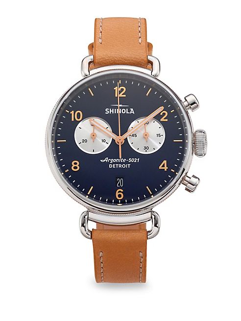 Shinola - Runwell Natural Aniline Latigo Leather Strap Watch