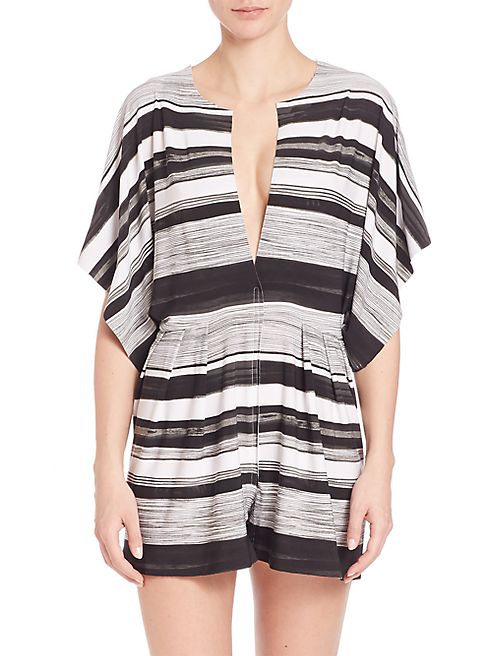 Norma Kamali - Rectangle Striped Short Jumpsuit