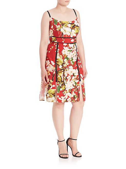 ABS, Plus Size - Digital Floral Sundress