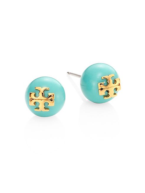 Tory Burch - Logo Faux Pearl Stud Earrings