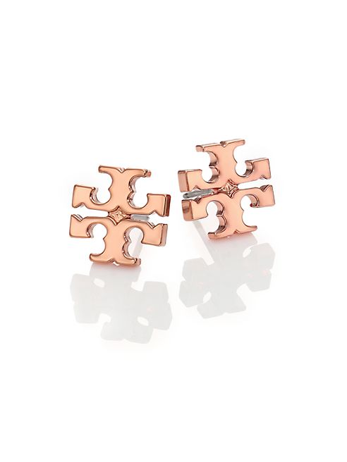 Tory Burch - T-Logo Stud Earrings/Rose Goldtone