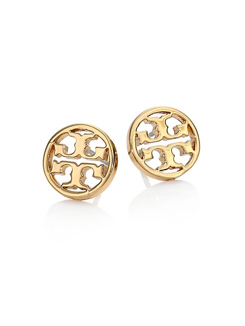 Tory Burch - Logo Circle Stud Earrings/Goldtone