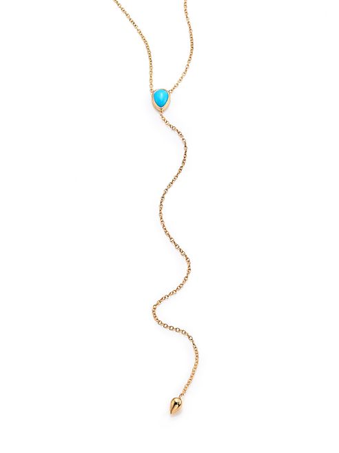 Zoe Chicco - Turquoise & 14K Yellow Gold Lariat Necklace