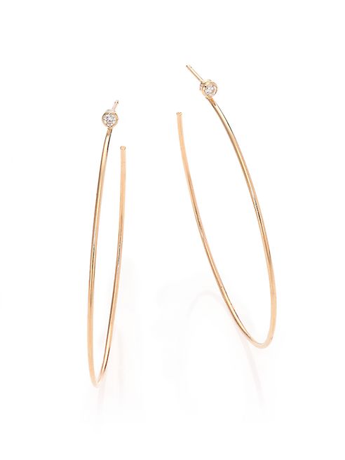 Zoe Chicco - Diamond & 14K Yellow Gold Hoop Earrings/2