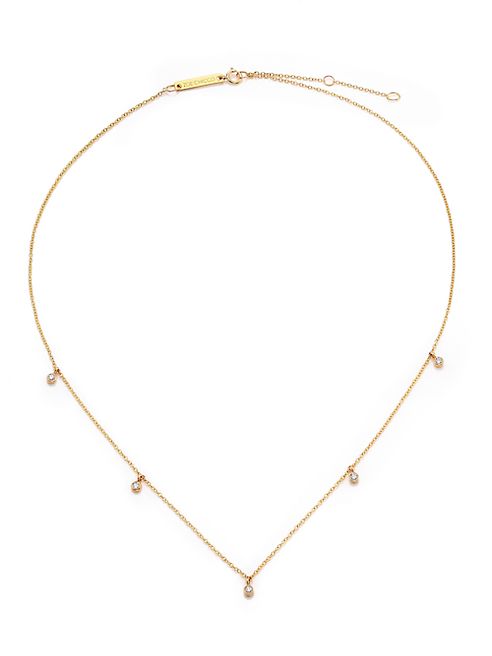 Zoe Chicco - Diamond & 14K Yellow Gold Charm Necklace