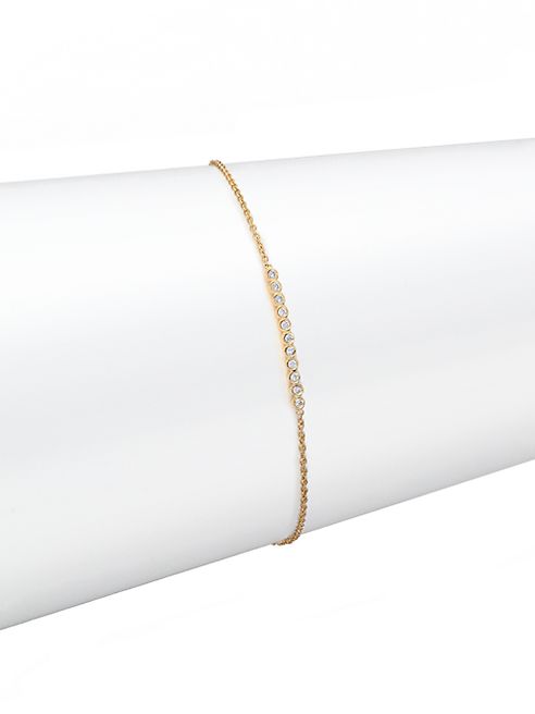 Zoe Chicco - Diamond & 14K Yellow Gold Bar Bracelet