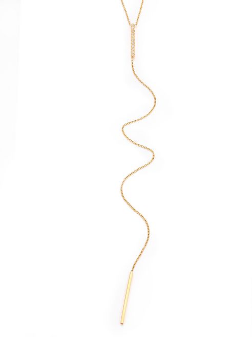 Zoe Chicco - Diamond & 14K Yellow Gold Lariat Necklace