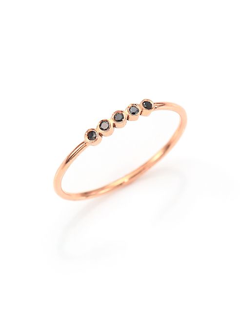 Zoe Chicco - Black Diamond & 14K Rose Gold Ring