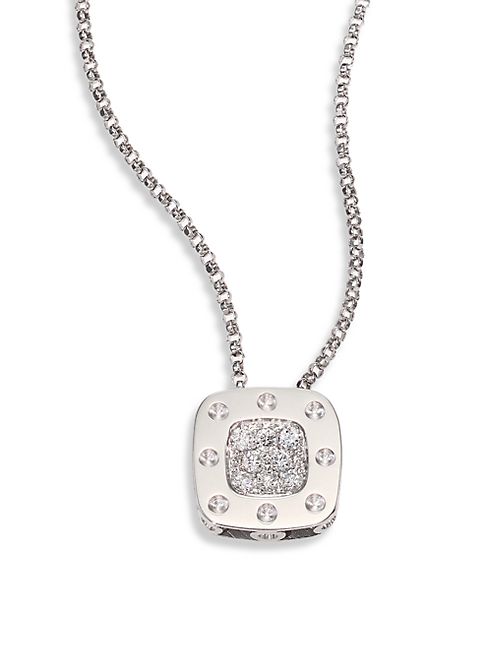 Roberto Coin - Diamond & 18K White Gold Pendant Necklace