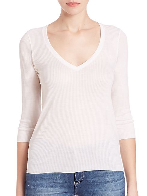 Majestic Filatures - Skinny Rib-Knit Silk Top