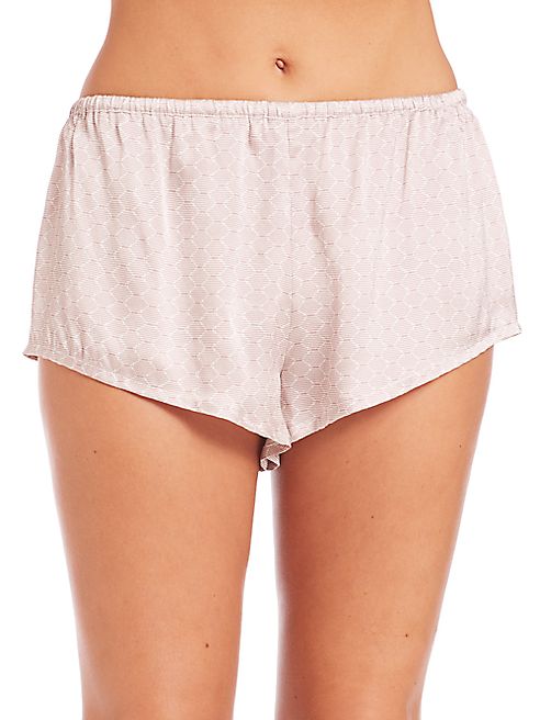 Asceno - Rose Tile Silk Sleep Shorts