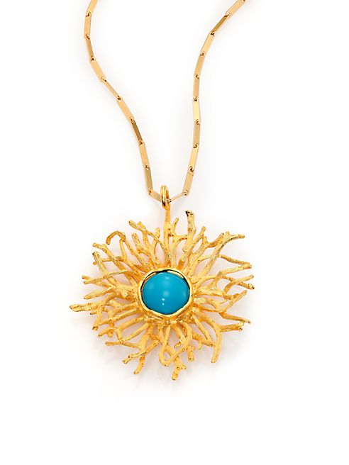 Stephanie Kantis - Turquoise Howlite Coral Burst Pendant Necklace